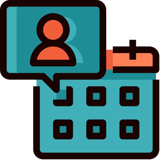 Icon representing candidates attending interviews and evaluation for Business Analyst roles