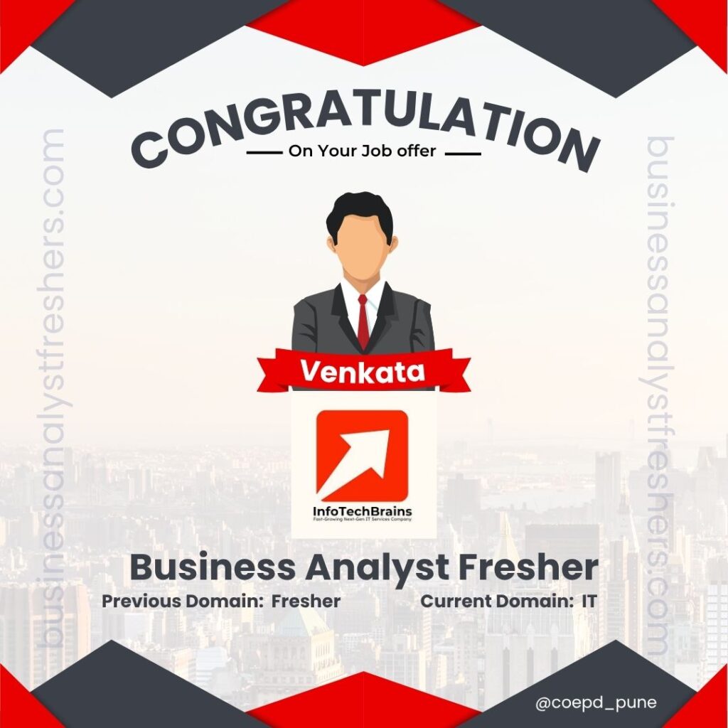Venkata Business Analyst fresher placement success story