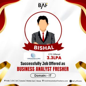 Bishal placed as Business Analyst Fresher at Corefinxperts Global