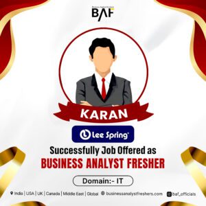 Karan placed as Business Analyst Fresher at Lee Spring