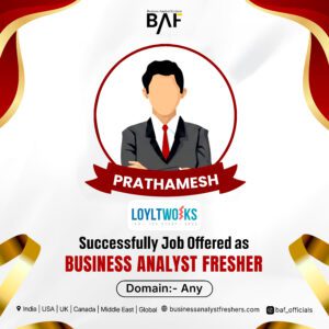 Parthamesh placed as Business Analyst Fresher at LoytsWorks