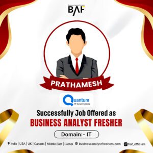 Parthamesh placed as Business Analyst Fresher at Quantum