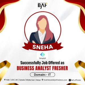 Sneha placed as Business Analyst Fresher at Simplify
