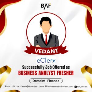 Vedant placed as Business Analyst Fresher at eClerx