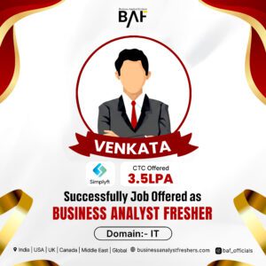 Venkata placed as Business Analyst Fresher at Simplify
