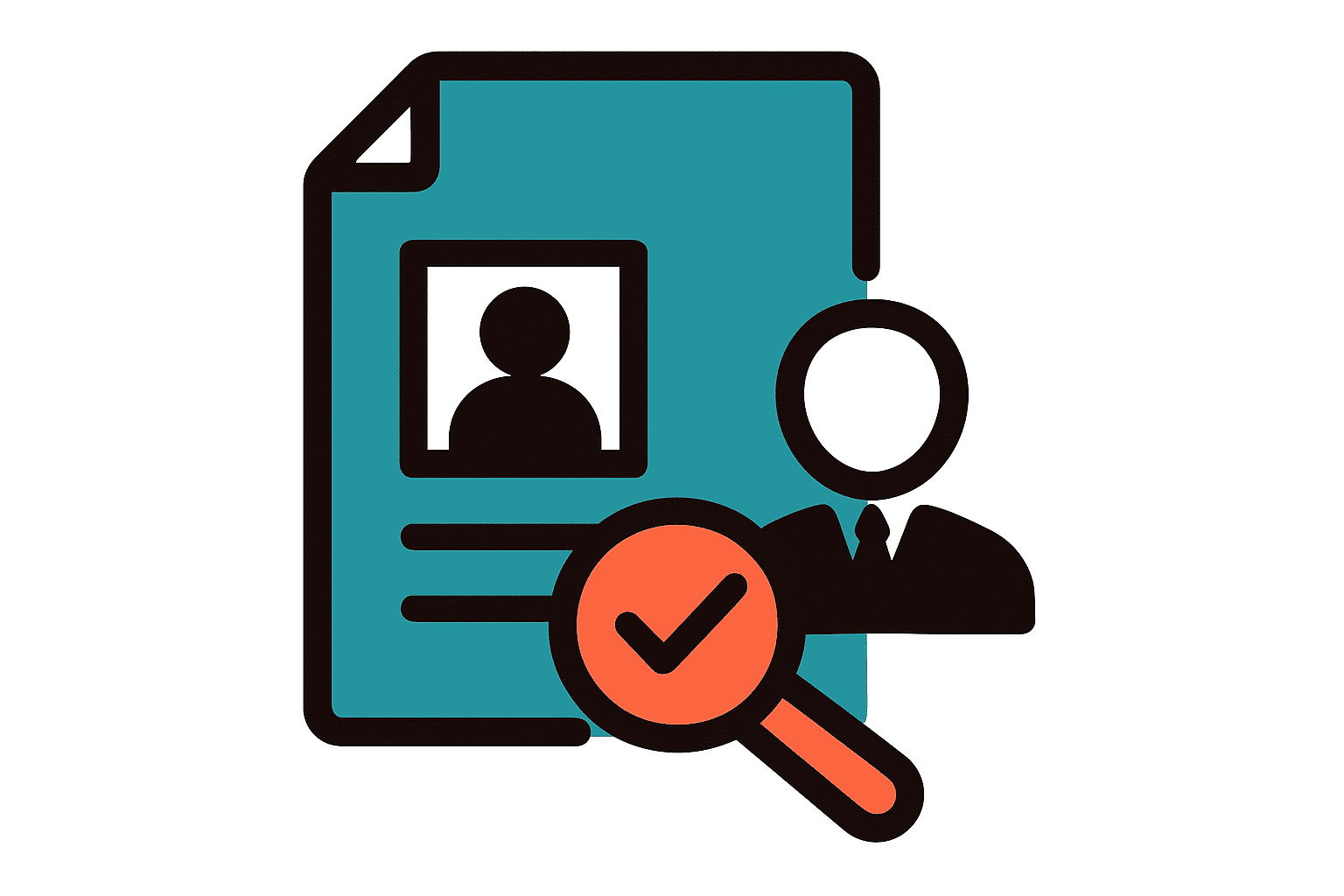 Shortlist and hire icon showing candidate selection